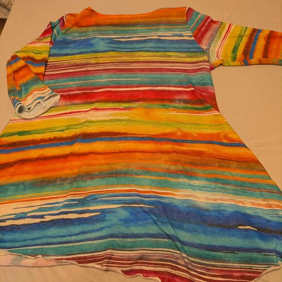 Amma Designs Tie Dye Tunic/Shirt Dress Womens XL Made in LA Multicolor Pullover - Picture 6 of 9